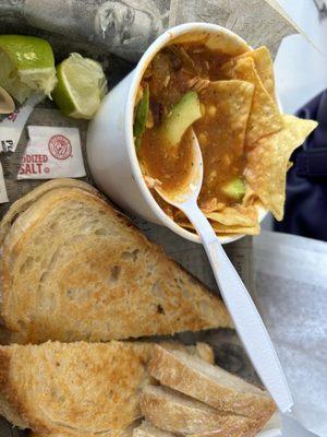 Chicken Tortilla Soup & A Grilled Cheese