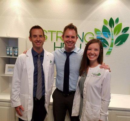 Dr. Derek Strong, DC, ACN | Dustin Strong, Holistic Nutritionist | Dr. Kelsey Smith, DC. Great team !