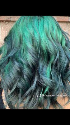 Green ,blue,silver ! Boom  done by Vanessa