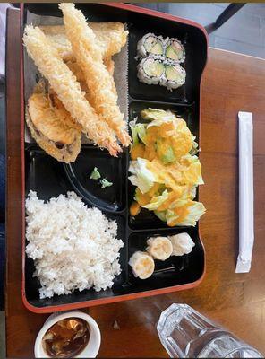 Shrimp tempura bento box lunch