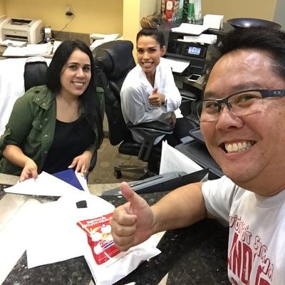 The cool chicks at the front desk!