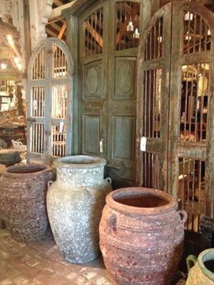 Some of the architectural salvage and urns found in Memphis WaterWorks.