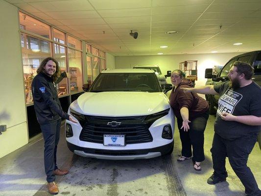 Jeremy and us celebrating our new car purchase!!!