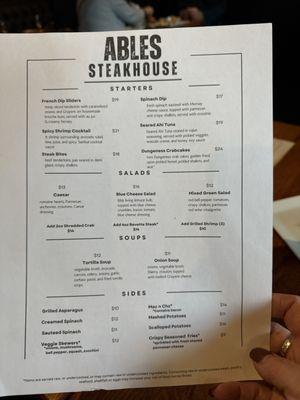 Page 1 menu