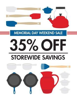 35% off continues in June at Le Creuset in Outlets at Riverwalk