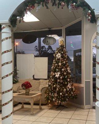 I got my nails done today and it's looking like Christmas in Lily's.  Beautiful decorations.