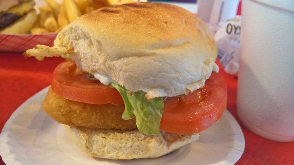 Yummy fish sandwich.