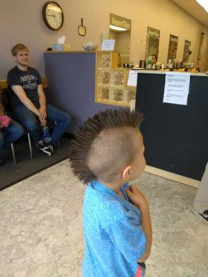 Rockin the mohawk! Cut by Donna