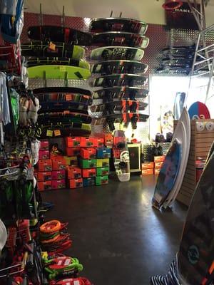 Wakeboards, vests, bindings, wakesurfers, fats sacs and more