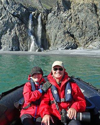 Ngaire & Ken of Keene Luxury Travel on an expedition cruise