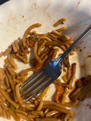 Yummy, almost gone Lo Mein!