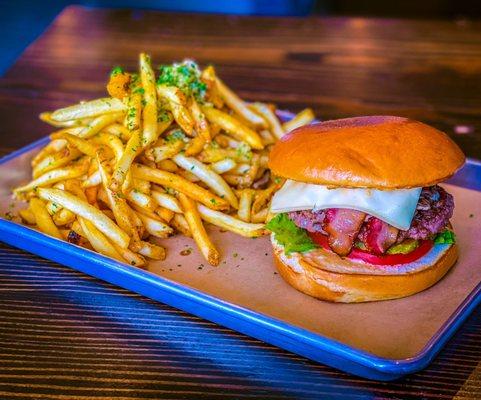 Flippin Burger with GARLIC Fries