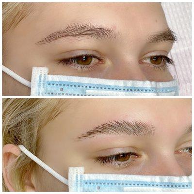 Brow Lamination (before & after)