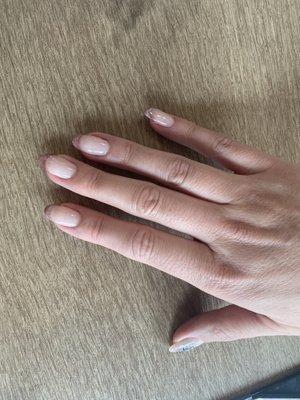 Gel builder with velvet French tip by Anna