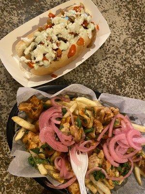 Alley Dog and Loaded Chipotle Chicken Friea