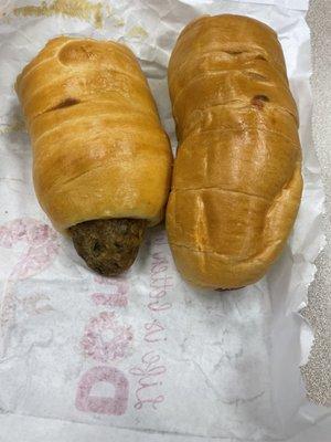 Boudin kolache and sausage, cheese, jalapeño kolache