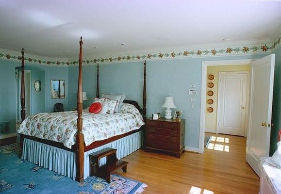 We painted the trim, ceilings and walls (walls are fauxed) in this La Jolla master bedroom.