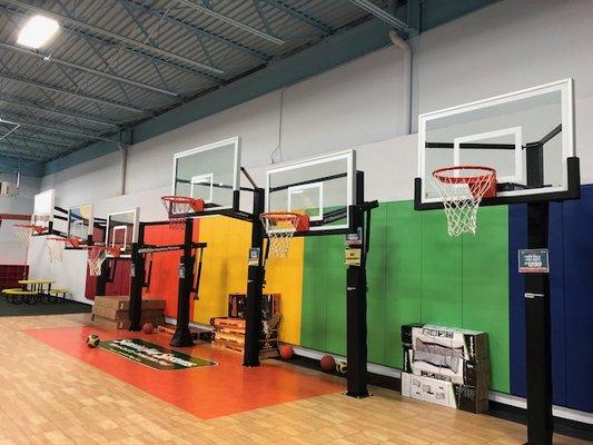 PROformance Hoops® Basketball Goals on display for you to shoot at. Who wants to play basketball?