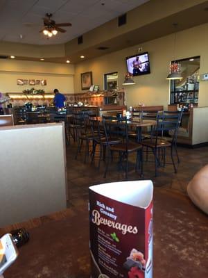 Dining area with buffet station