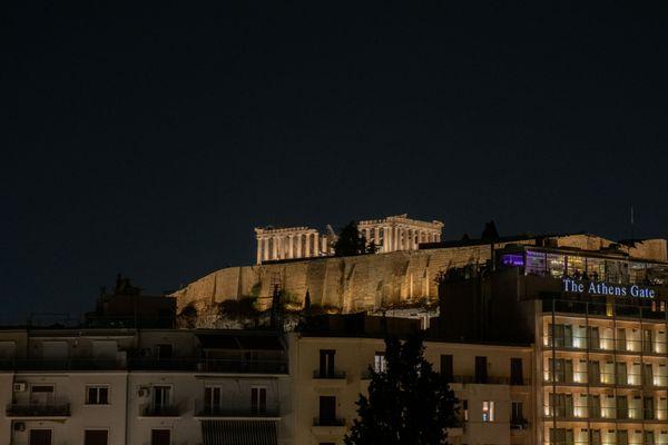 Athens Acropolis Parthenon view from our balcony