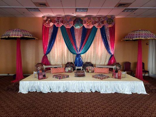 Bay Area Indian Wedding Decorations - Mehndi & Sangeet Decor in Tracy