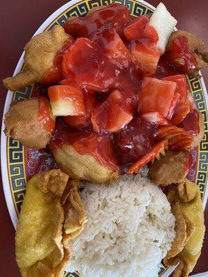 Sweet and sour crab on the lunch menu