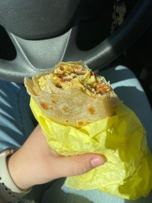 Breakfast burrito bacon