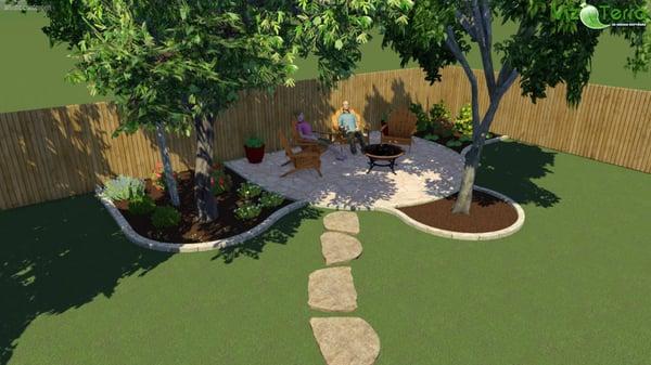 Digital rendering for patio before installation.