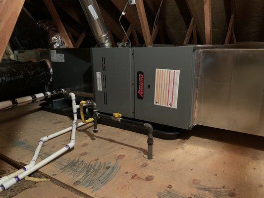 80% AFUE 2 stage furnace with variable speed air handler and comfort bridge technology