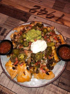 Ball park nachos! Added steak and chicken!