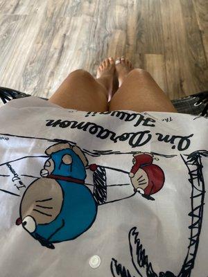 My doraemon and I are ready for our Wednesday treatment