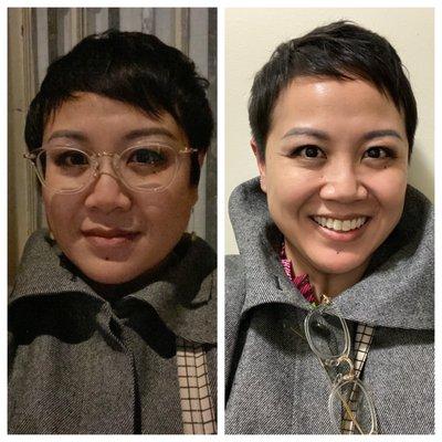 11/22/22 - before and after cute af pixie cut by Alex Lucania