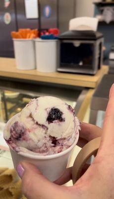 Red white & blueberry for  one scoop in a cup #livinggratefully