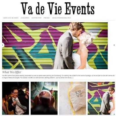 Va de Vie Events Homepage