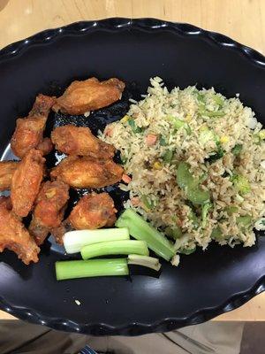 Wings, Fried Rice and Celery