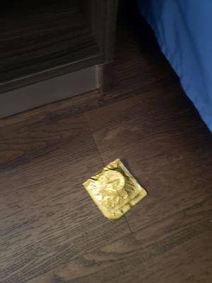 What I thought was a gum wrapper under the bed. Was a pack of condoms.