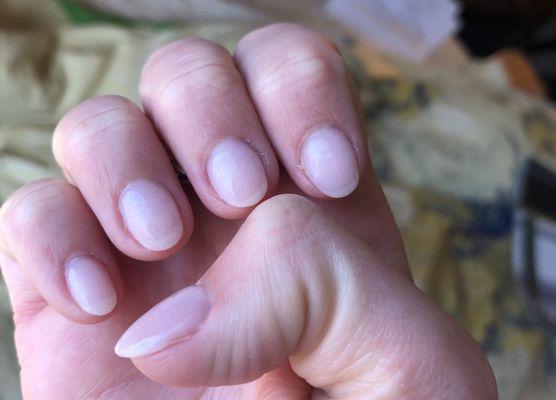 Dip/SNS manicure - poorly shaped and bumpy