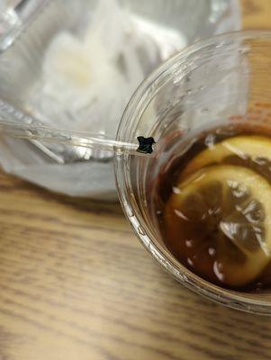 This leafy veggie was in my drink, and no, it's not from my food.