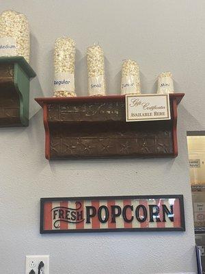 Popcorn sizes