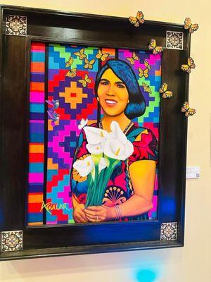 Beautiful portrait of Gloria Molina painted by a talented local Artist, Richard Aguilar.