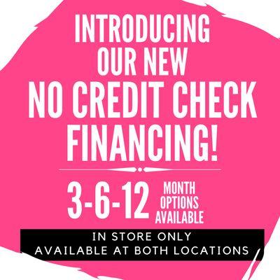 We now offer very easy and simple no credit check financing on all hair extensions and wigs