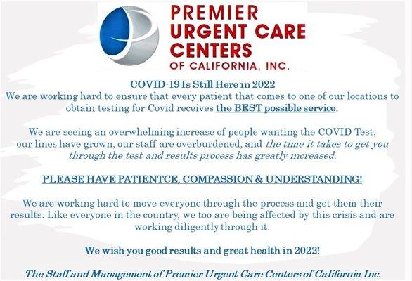 Premier Urgent Care Centers of California- San Bernardino