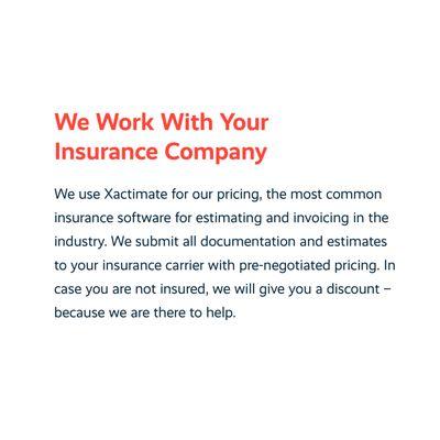 We Work With Your Insurance Company