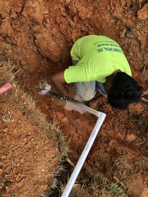 Hooking a new main line in irrigation