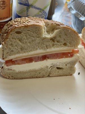 Toasted Sesame - Cream Cheese, Swiss and Tomato