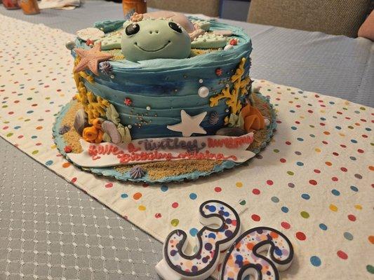 Mad Batter does a fantastic job!! The decorations on this cake were amazing and the banana cake was so good!! This is a go to spot!!