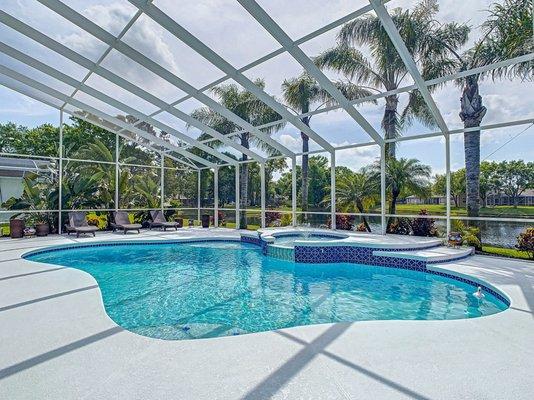 Florida pool home with water view