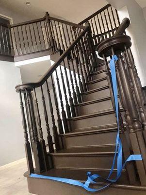 Repaint stairs, railings and spindles