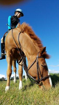 Louisa and Viva relax after a lesson.