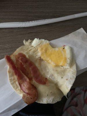 Wake-Up Wrap - Maple Sugar Bacon   Looks like a bit was taken out